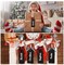 Christmas Stocking Tags Set of 6 Name Ornaments Made of Wood Personalised Farmhouse Stocking Tag with Buffalo Ribbon and Wooden Beads DIY Wooden Hanging Tags for Christmas Stockings
